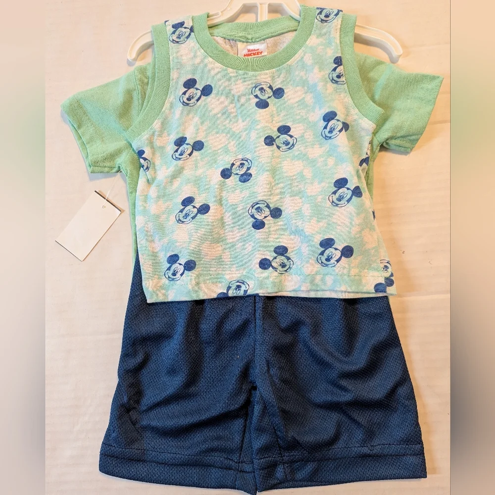 Mickey Mouse 3 Piece Short Set Size 12 Months BNWT